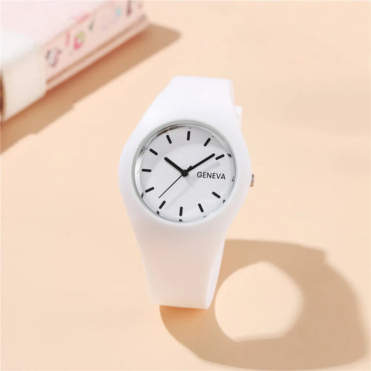 Big Dial Kids Quartz Watch with Silicone Strap for Boys and Girls