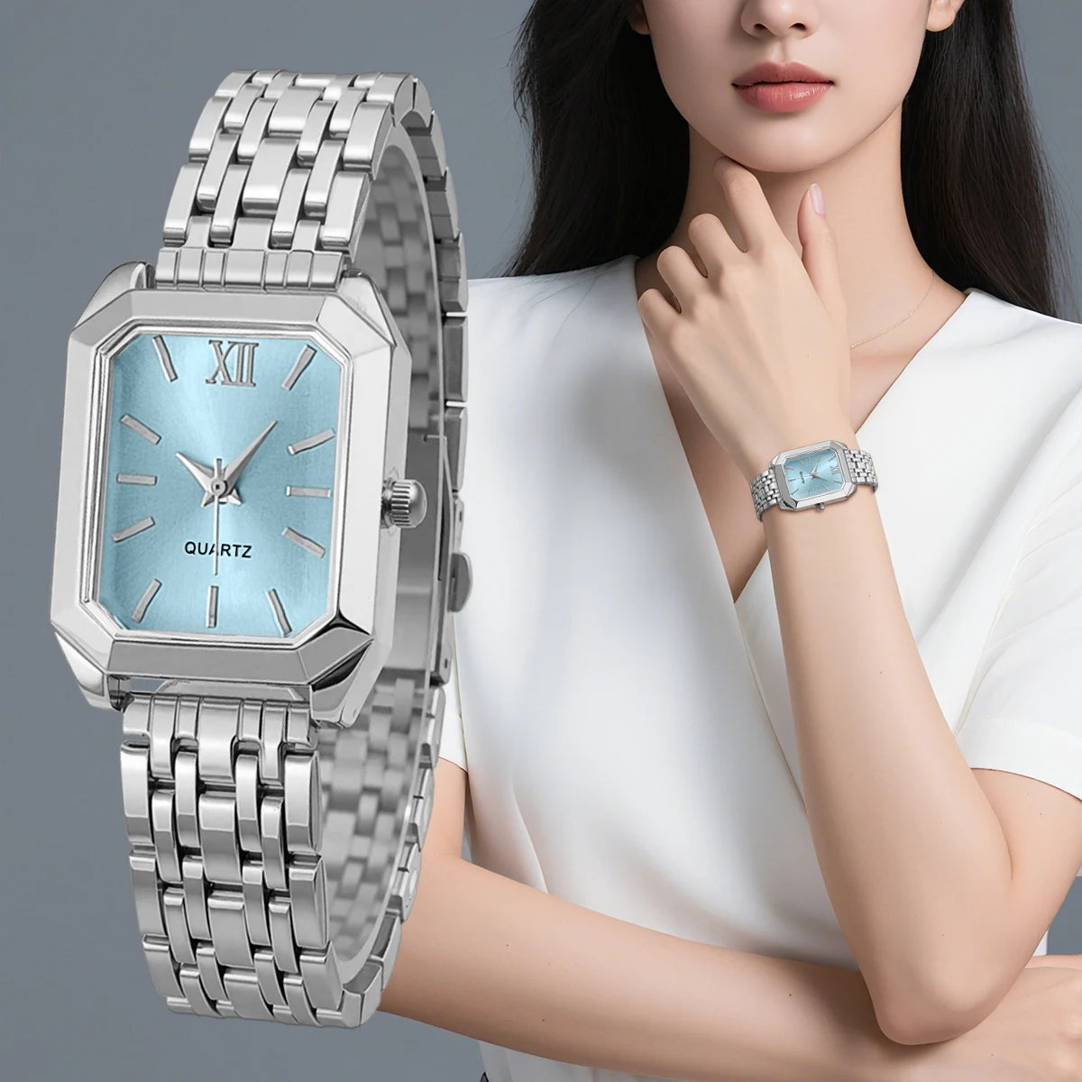 Luxury Alloy Strap Quartz Women's Wristwatch