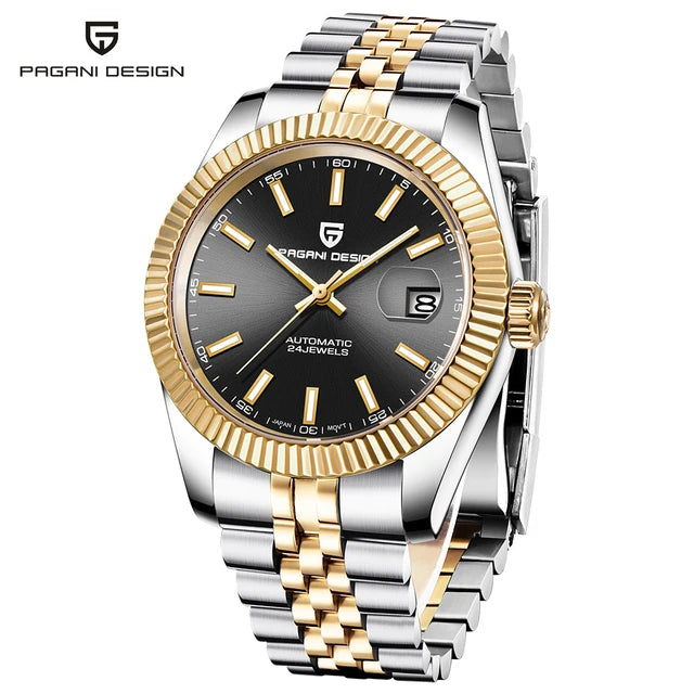 Men's 42MM Automatic Mechanical Watch with Sapphire Glass and Stainless Steel Band