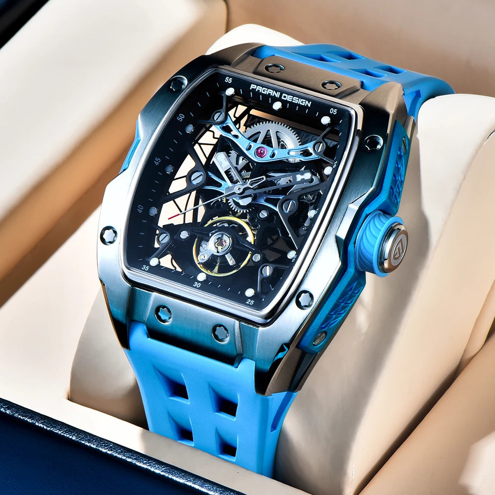 42MM Skeleton Dial Men's Mechanical Watch - Automatic, Waterproof, Sapphire Glass