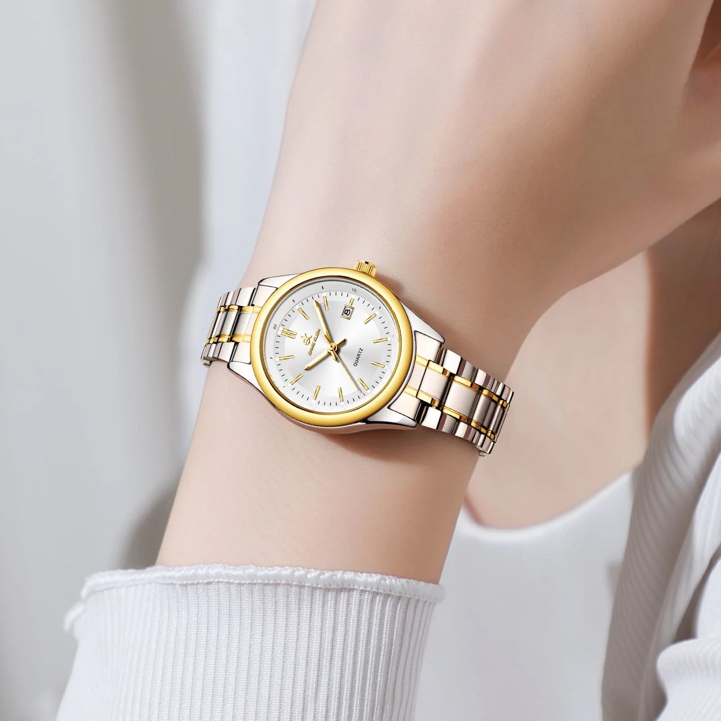 Luxury Gold Women's Waterproof Luminous Dress Watch