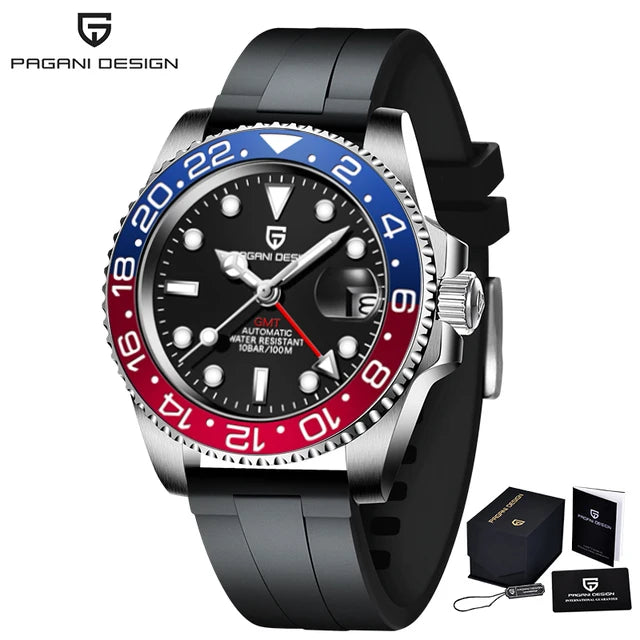 40MM Luxury Men’s Automatic GMT Mechanical Wristwatch with Waterproof Features