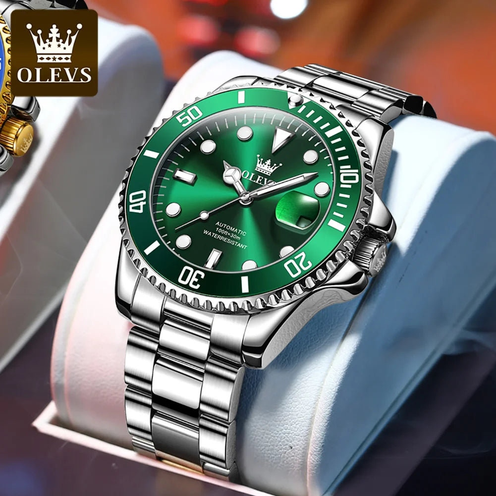 Classic Automatic Mechanical Men's Watch with Luminous Features and Waterproof Design