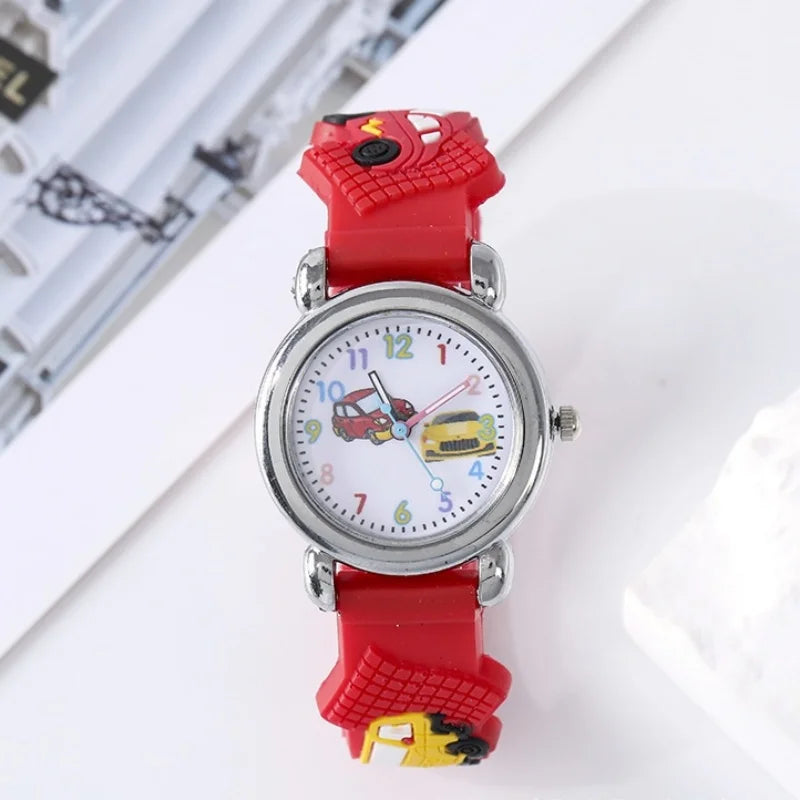 3D Silicone Cartoon Car Watch for Boys