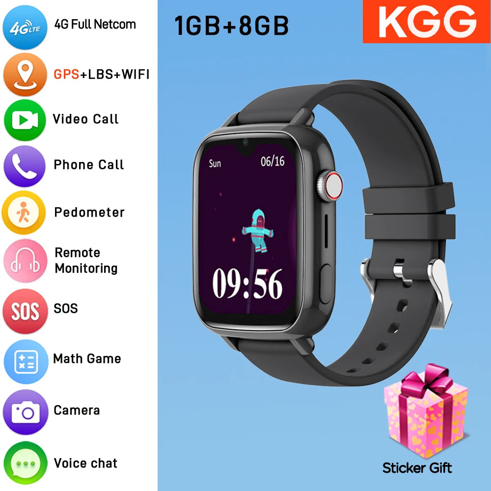 KGG 4G Smart Kids Watch with GPS, Video Call, and SOS功能