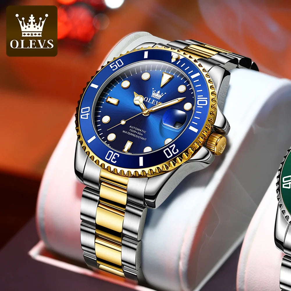 Classic Automatic Mechanical Men's Watch with Luminous Features and Waterproof Design
