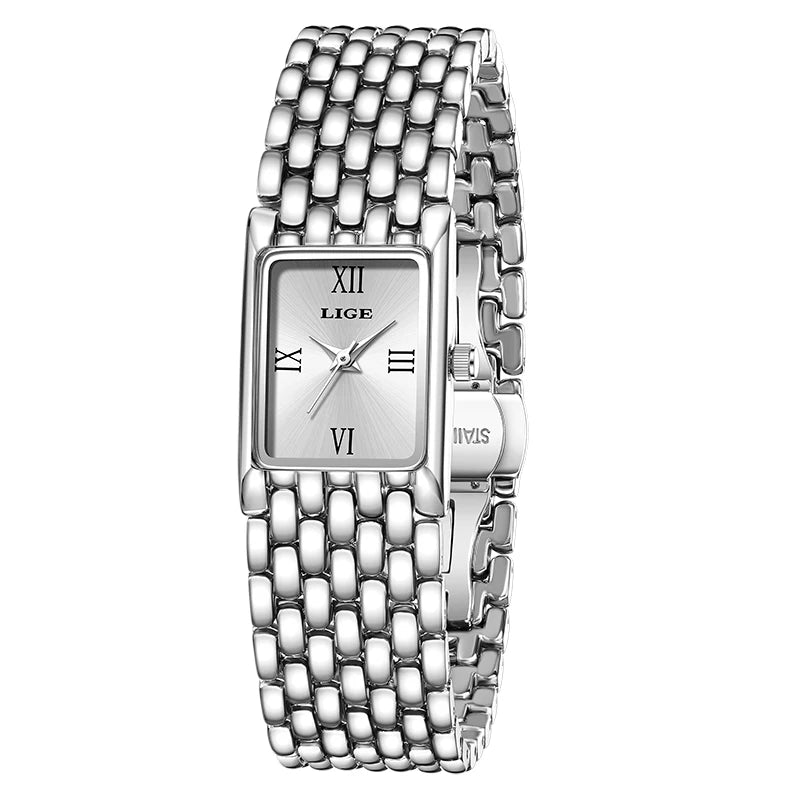 Luxury Gold Women's Quartz Watch with Stainless Steel Bracelet and 30M Waterproof Design