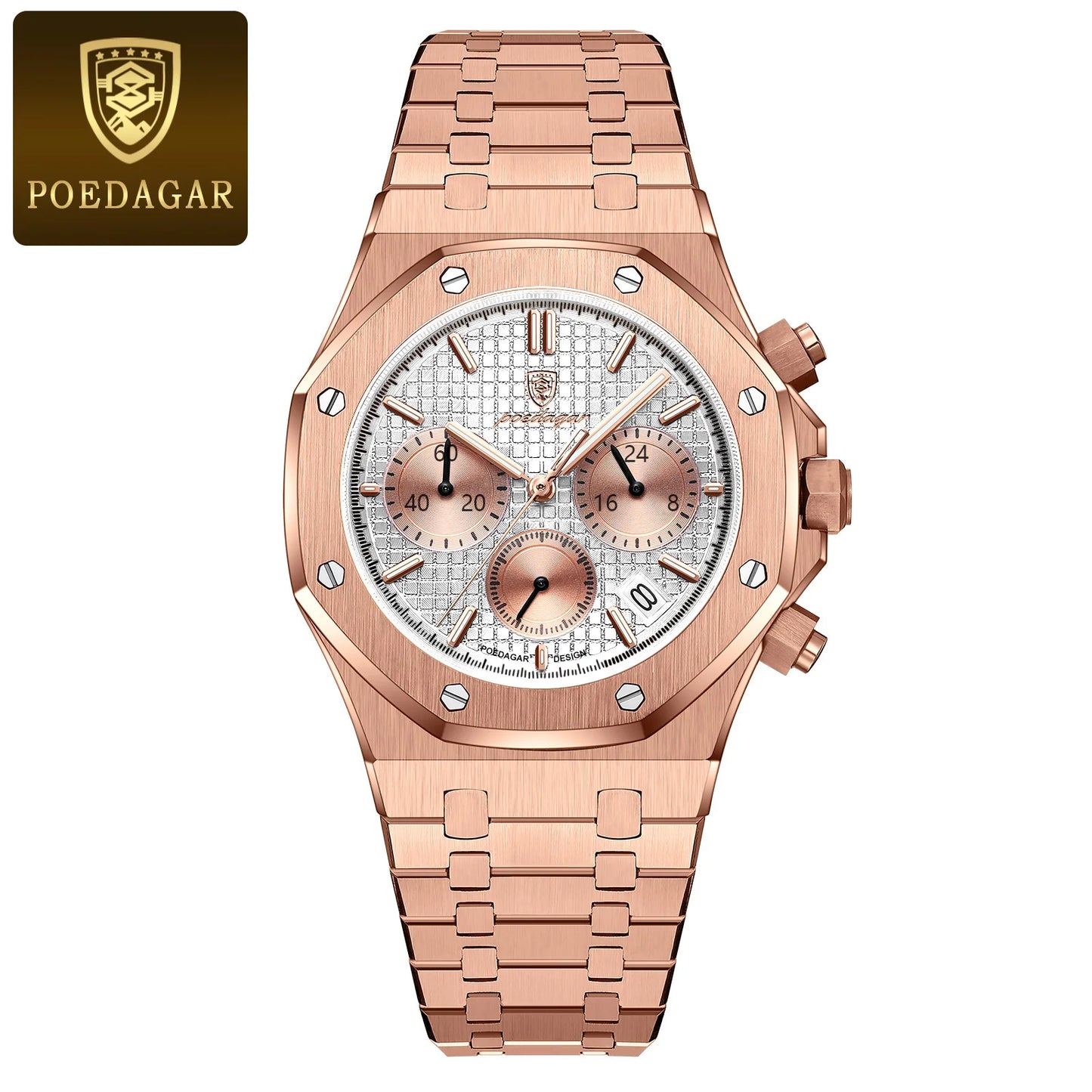 Luxury Men's Stainless Steel Chronograph Watch - Waterproof & Luminous