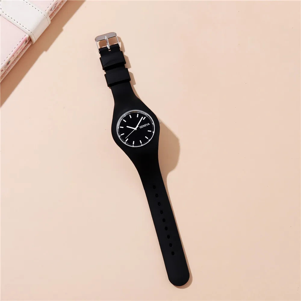 Big Dial Kids Quartz Watch with Silicone Strap for Boys and Girls
