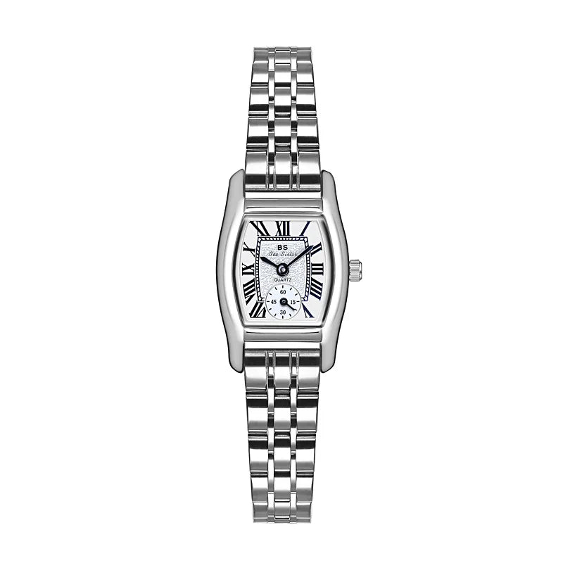 Elegant Square Women's Watch with Diamond Dial and Stainless Steel Strap
