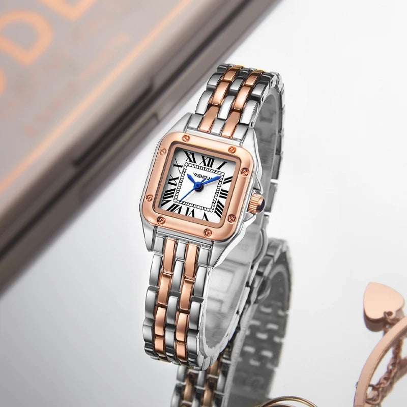 Elegant Waterproof Women's Quartz Watch with Luminous Date and Stainless Steel Band