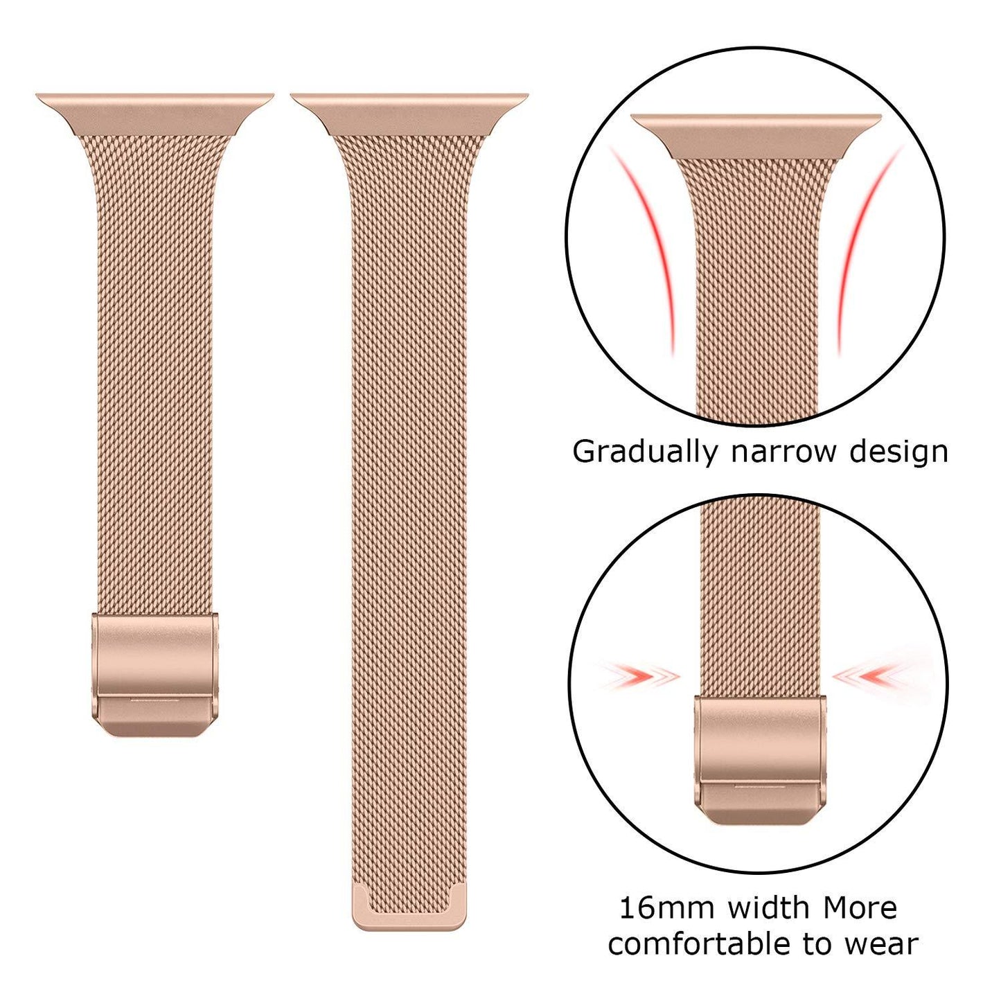 Aere Refined Slim Stainless Steel Watch Band for Apple Watch