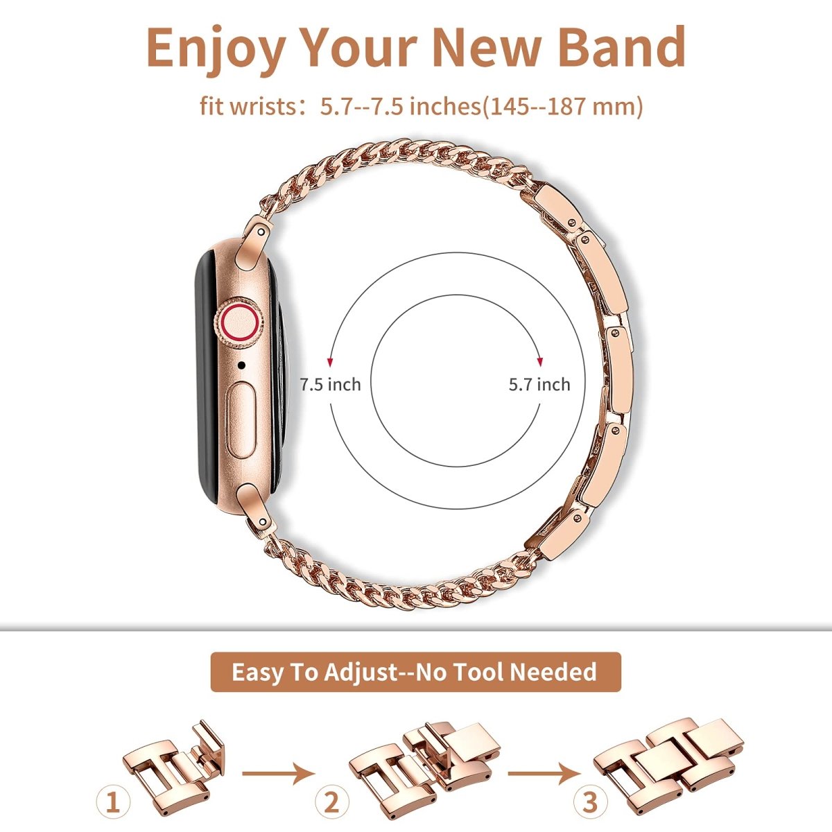 Elegance Refined: Aliqui Designer Stainless Steel Watchband