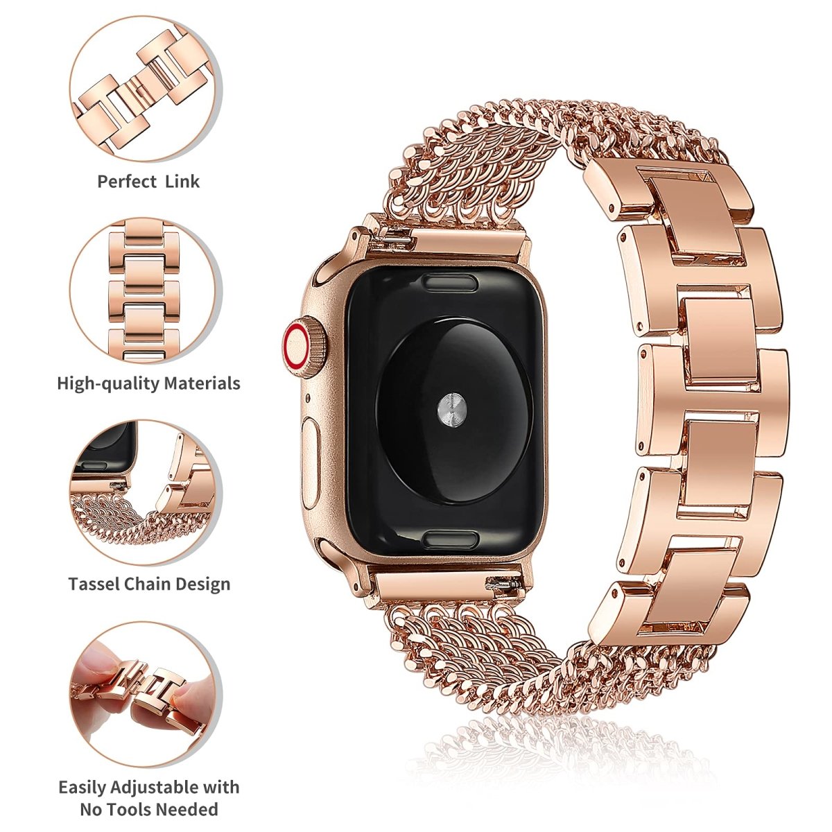 Elegance Refined: Aliqui Designer Stainless Steel Watchband