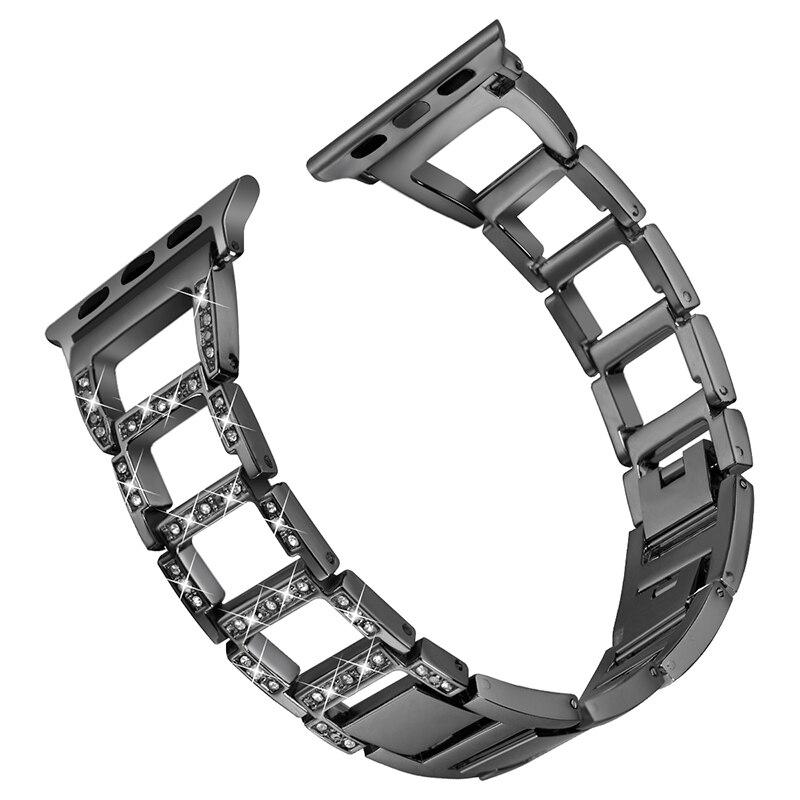 Bae Luxury Rhinestone-Embellished Stainless Steel Apple Watch Band