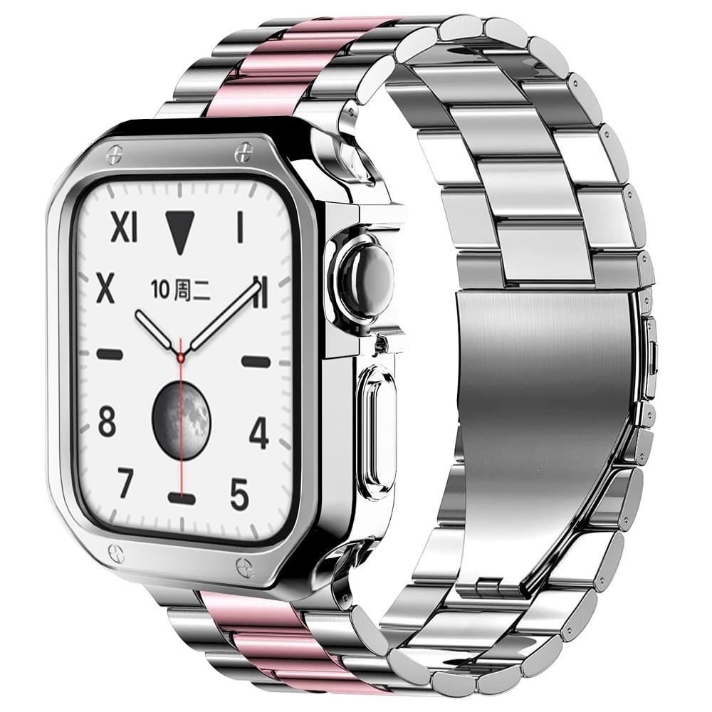 Class Stainless Steel Apple Watch Band with Silicone Protector
