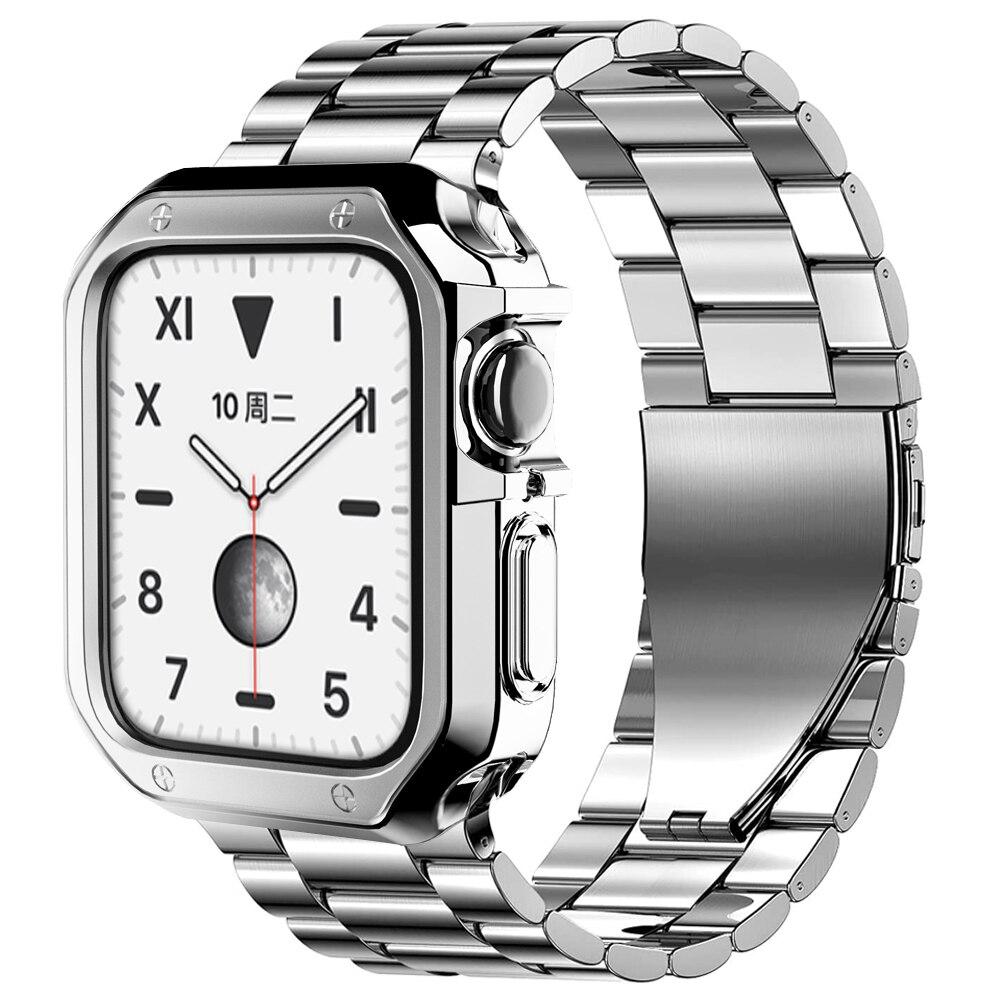Class Stainless Steel Apple Watch Band with Silicone Protector