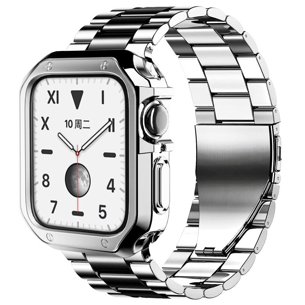 Class Stainless Steel Apple Watch Band with Silicone Protector