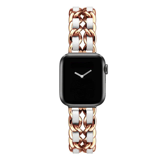Luxurious Gold & Silver Woven Link Apple Watch Band