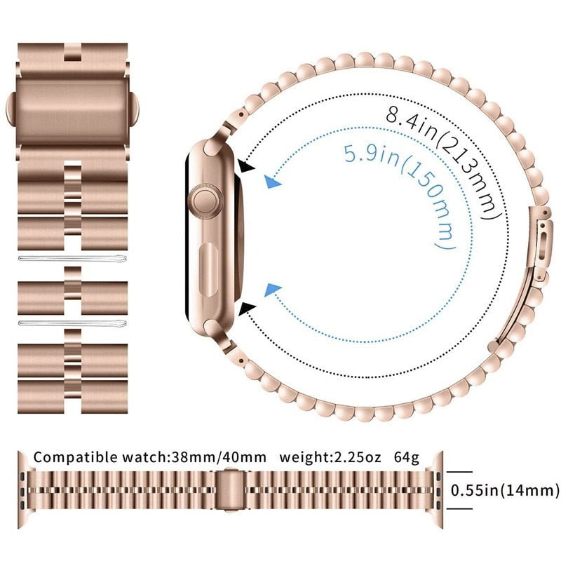 Tamen Semicircle Luxury Stainless Steel Watchband