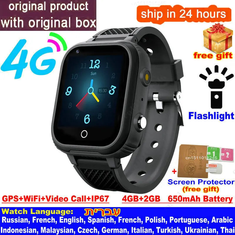 4G Kids Smart Watch with GPS, Video Call, and IP67 Waterproof