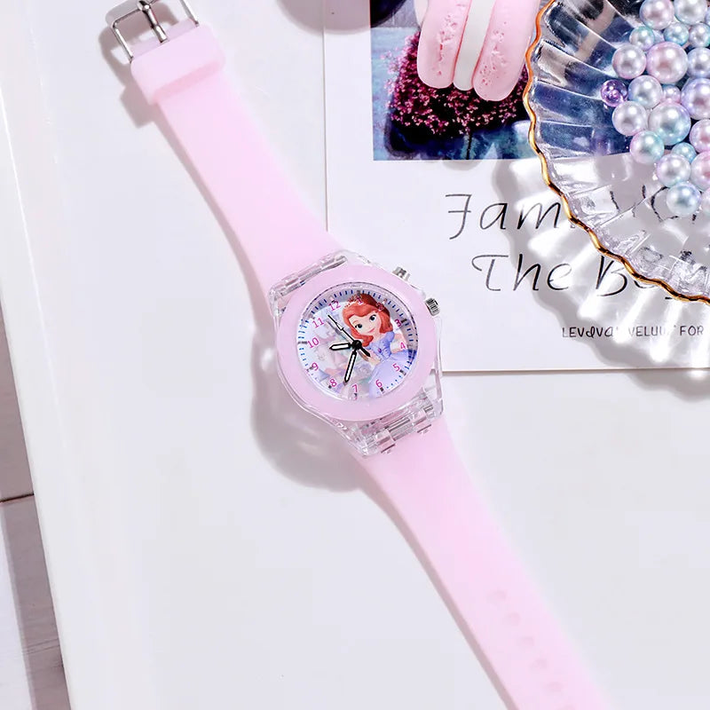 Colorful Luminous Children's Watch with LED Light for Kids