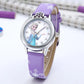 Elsa Princess Girls Watch with Leather Strap - Cute Cartoon Wristwatch