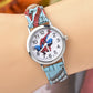 Cute Cartoon Spider-Man Leather Quartz Watch for Kids