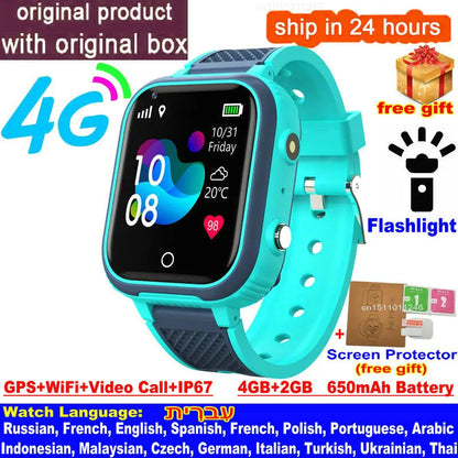 4G Kids Smart Watch with GPS, Video Call, and IP67 Waterproof