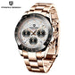 40mm Men's Quartz Chronograph Watch with Sapphire Crystal and Waterproof Design