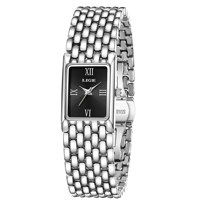 Luxury Gold Women's Quartz Watch with Stainless Steel Bracelet and 30M Waterproof Design