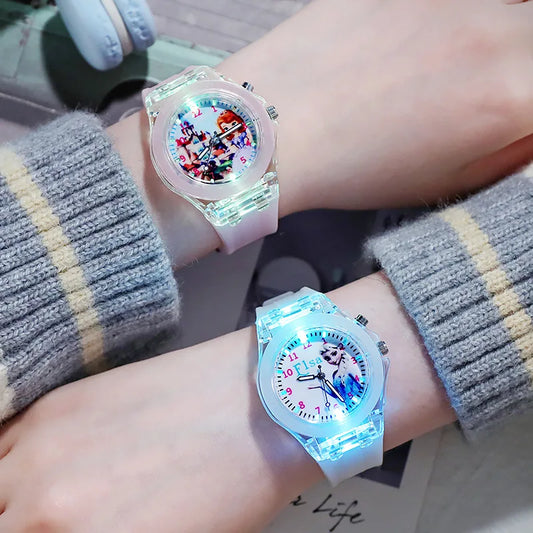 Colorful Luminous Children's Watch with LED Light for Kids