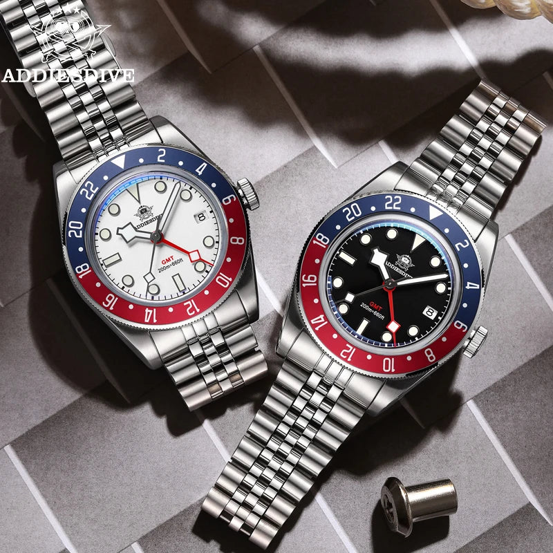 Luxury 200m Water-Resistant GMT Men's Diver Watch with Super Luminous Features