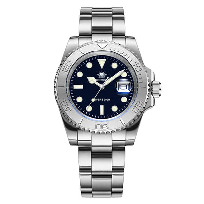 Luxurious Men's Luminous Quartz Diving Watch - 20 Bar Waterproof Stainless Steel
