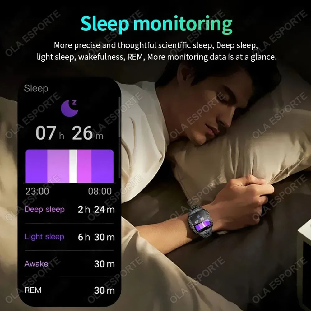 Strap Wise Military Smartwatch with GPS, Waterproof Fitness Tracker, and Bluetooth Calling