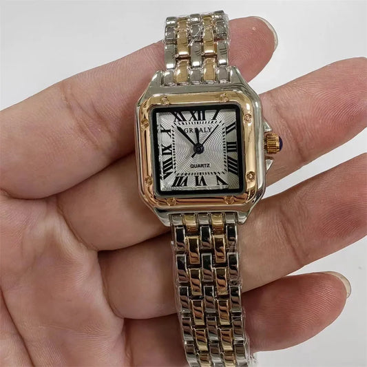 Light Luxury Gold Stainless Steel Fashion Quartz Watch for Women