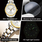 Luxury Gold Women's Waterproof Luminous Dress Watch
