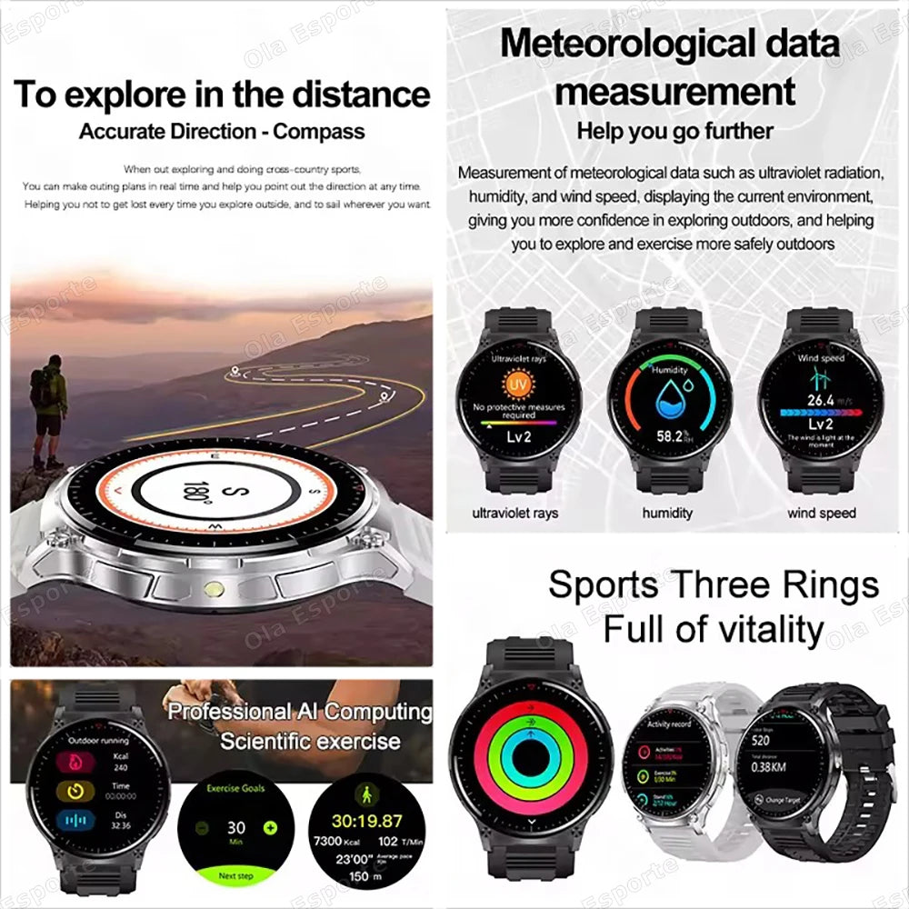Strap Wise 2025 GPS Smart Watch with Bluetooth Call, 10ATM Waterproof & Multi-Functional Tracker