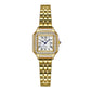 Elegant Square Women's Watch with Diamond Dial and Stainless Steel Strap