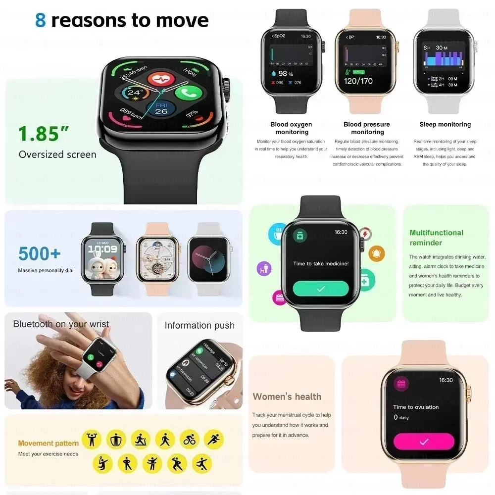 Strap Wise GPS Smart Watch Series 10 with Music, Bluetooth Calls, and Health Tracking