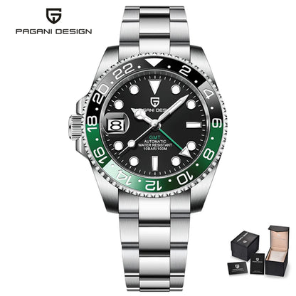 Luxury GMT Mechanical Wristwatch with Sapphire Glass and 100M Water Resistance