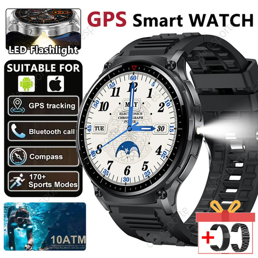 Strap Wise 2025 GPS Smart Watch with Bluetooth Call, 10ATM Waterproof & Multi-Functional Tracker