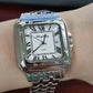 Light Luxury Square Couple Watches with Stainless Steel Strap - Fashion Quartz Wristwatches