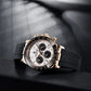 40mm Men's Quartz Chronograph Watch with Sapphire Crystal and Waterproof Design
