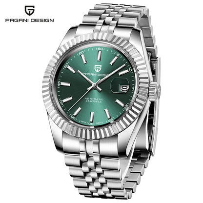 Men's 42MM Automatic Mechanical Watch with Sapphire Glass and Stainless Steel Band