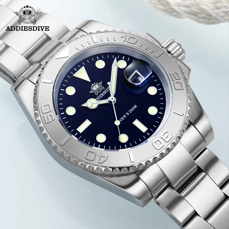Luxurious Men's Luminous Quartz Diving Watch - 20 Bar Waterproof Stainless Steel