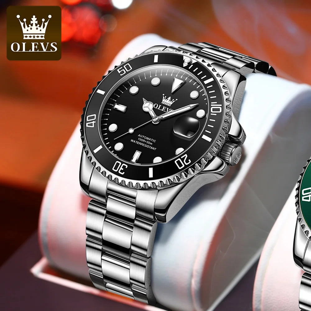 Classic Automatic Mechanical Men's Watch with Luminous Features and Waterproof Design