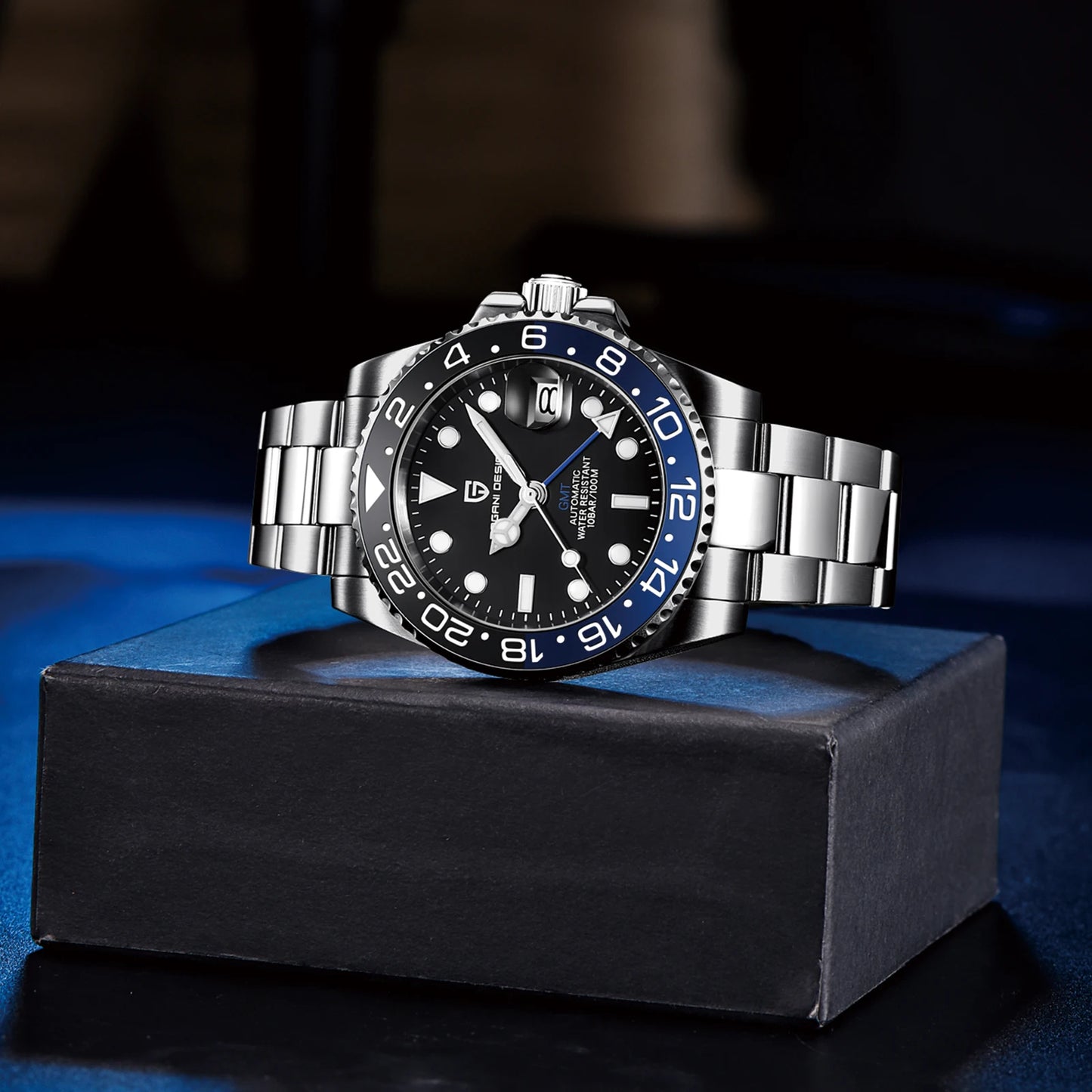 40MM Luxury Men’s Automatic GMT Mechanical Wristwatch with Waterproof Features
