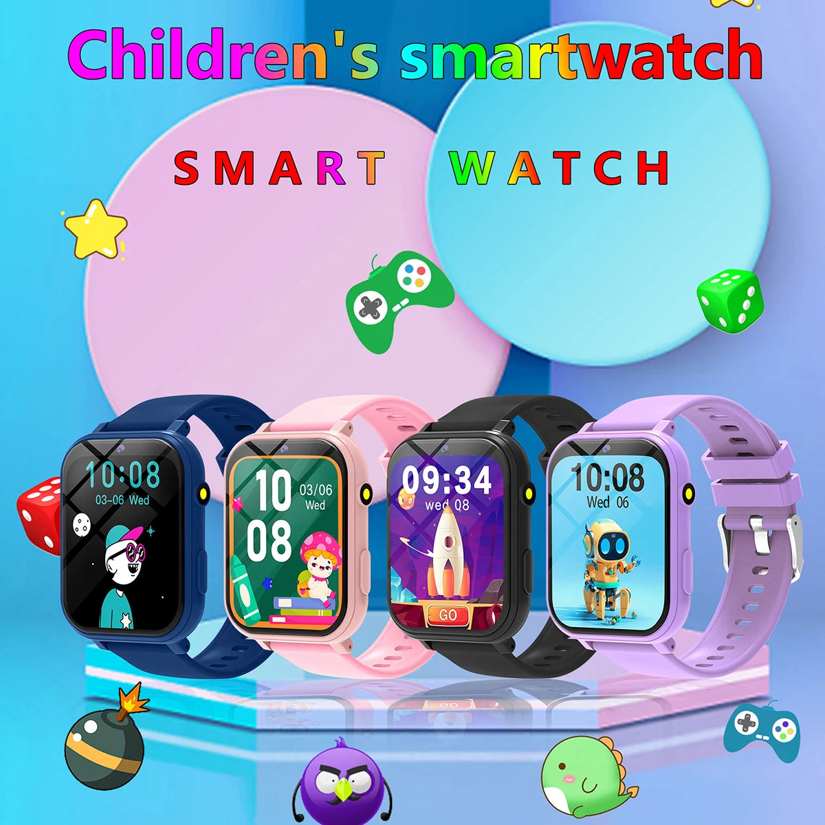 SIMSONLAB Kids Smart Watch with 18 Games, Camera, and Sleep Monitoring