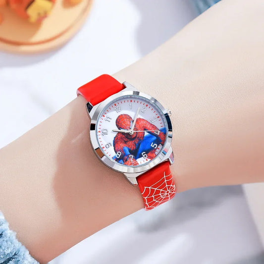 Spider-Man Cartoon Waterproof Quartz Wristwatch for Kids